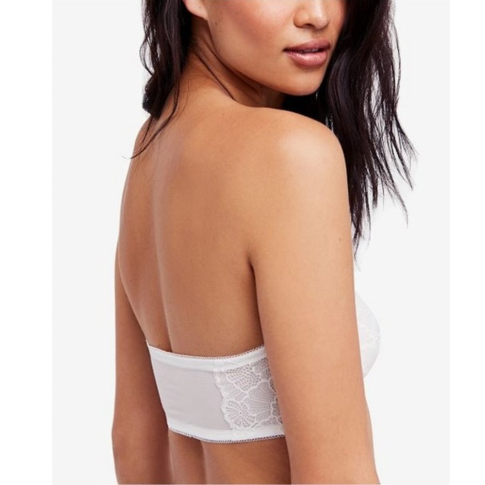 NWT! Free People White Bandeau Pretty Bra Bralette Top! Small New with Tags RARE - Picture 2 of 2